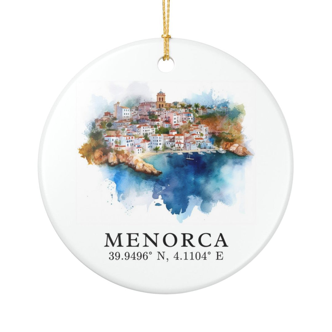 Menorca Spain Ornament: Unique Menorca Souvenir, Menorca Spain Xmas Decor, and Authentic Menorca Gift