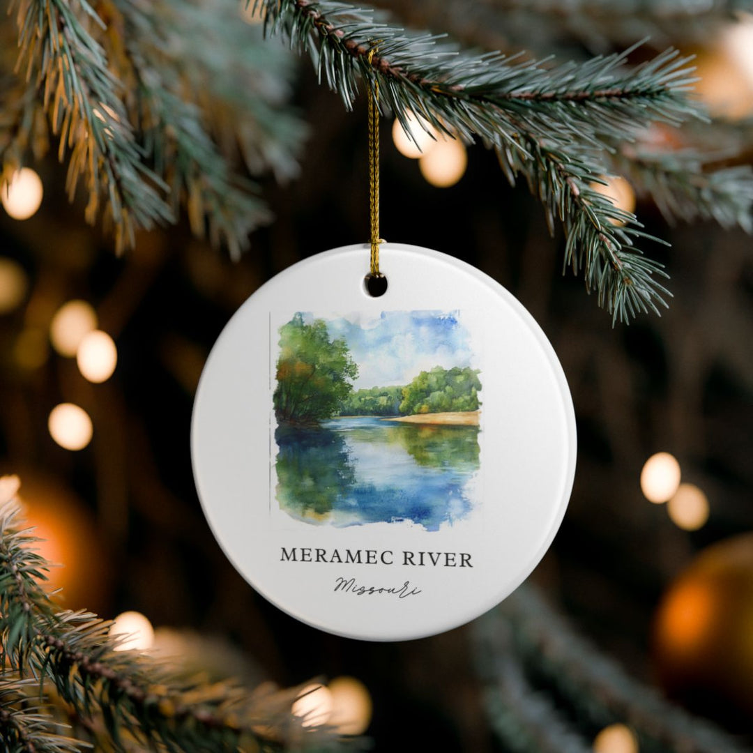 Meramec River Missouri USA Ornament: Unique Meramec River Souvenir, Meramec River Missouri Xmas Decor, and Authentic Meramec River Gift