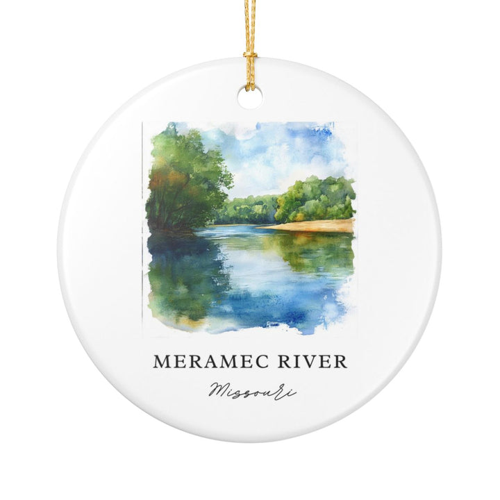 Meramec River Missouri USA Ornament: Unique Meramec River Souvenir, Meramec River Missouri Xmas Decor, and Authentic Meramec River Gift