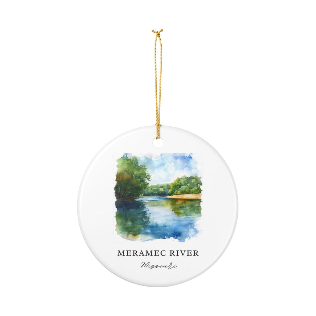 Meramec River Missouri USA Ornament: Unique Meramec River Souvenir, Meramec River Missouri Xmas Decor, and Authentic Meramec River Gift