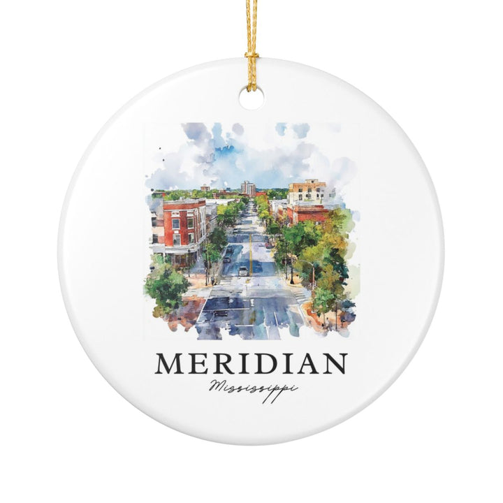 Meridian Mississippi USA Ornament: Unique Meridian Souvenir, Meridian Mississippi Xmas Decor, and Authentic Meridian Gift