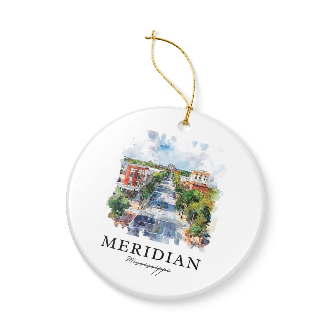 Meridian Mississippi USA Ornament: Unique Meridian Souvenir, Meridian Mississippi Xmas Decor, and Authentic Meridian Gift