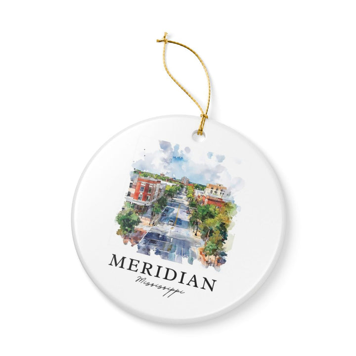 Meridian Mississippi USA Ornament: Unique Meridian Souvenir, Meridian Mississippi Xmas Decor, and Authentic Meridian Gift