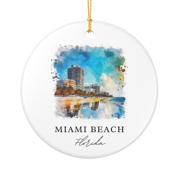 Miami Beach Florida USA Ornament: Unique Miami Beach Souvenir, Miami Beach Florida Xmas Decor, and Authentic Miami Beach Gift