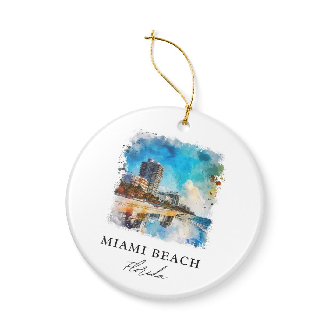 Miami Beach Florida USA Ornament: Unique Miami Beach Souvenir, Miami Beach Florida Xmas Decor, and Authentic Miami Beach Gift