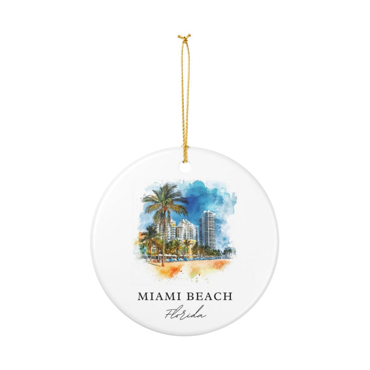 Miami Beach Florida USA Ornament: Unique Miami Beach Souvenir, Miami Beach Florida Xmas Decor, and Authentic Miami Beach Gift