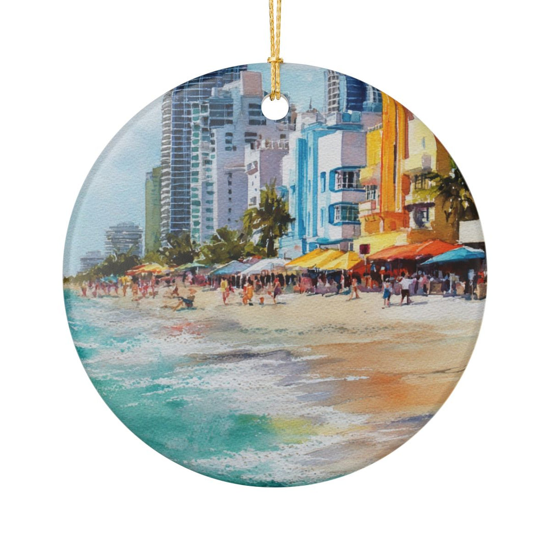 Miami Beach Florida USA Ornament: Unique Miami Beach Souvenir, Miami Beach Florida Xmas Decor, and Authentic Miami Beach Gift