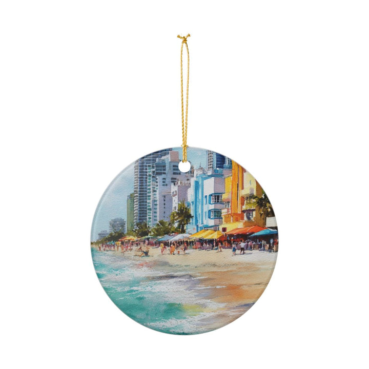 Miami Beach Florida USA Ornament: Unique Miami Beach Souvenir, Miami Beach Florida Xmas Decor, and Authentic Miami Beach Gift