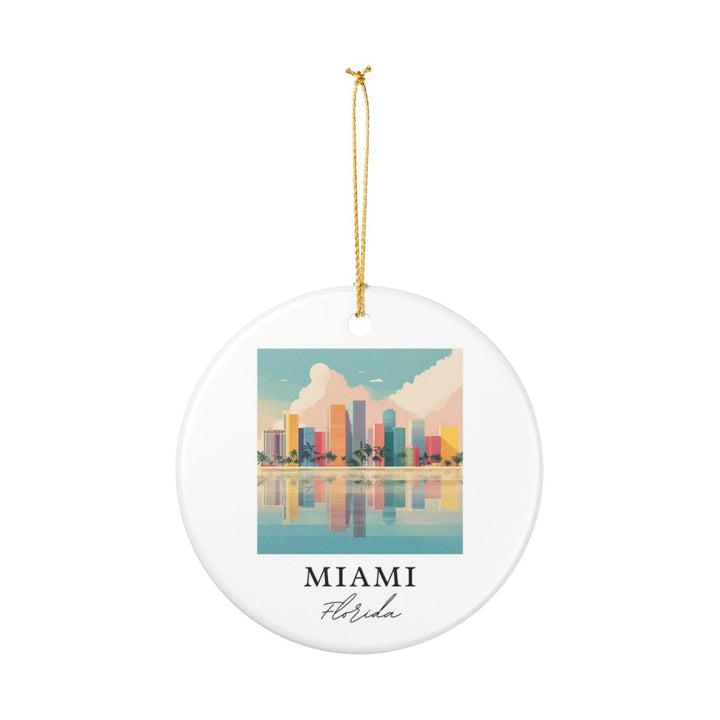 Miami Florida USA Ornament: Unique Miami Souvenir, Miami Florida Xmas Decor, and Authentic Miami Gift