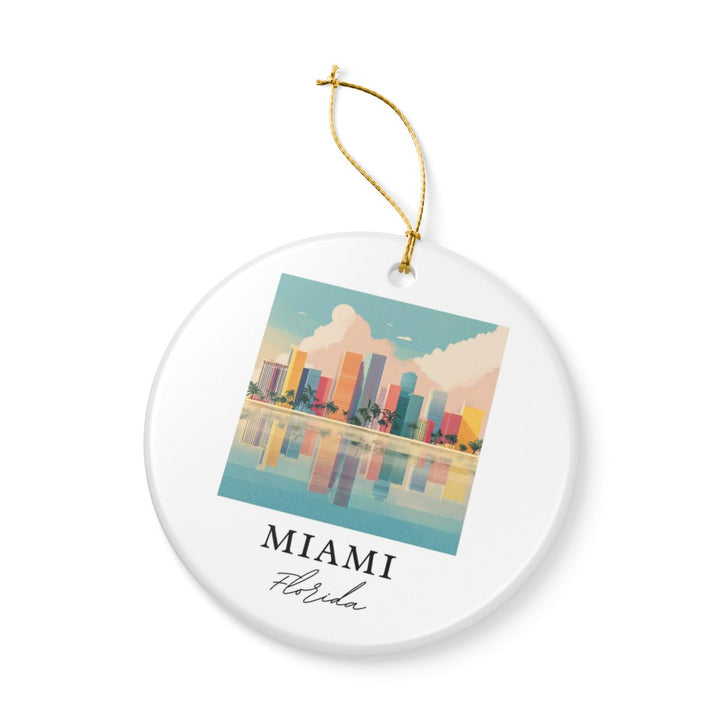 Miami Florida USA Ornament: Unique Miami Souvenir, Miami Florida Xmas Decor, and Authentic Miami Gift