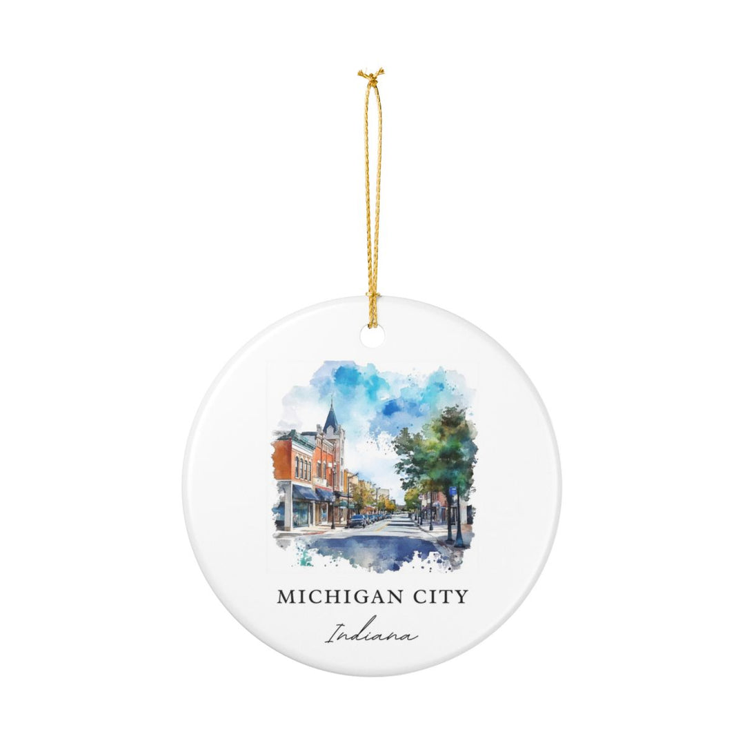 Michigan City IN Ornament: Unique Michigan City Souvenir, Michigan City Indiana Xmas Decor, and Authentic Michigan City Gift