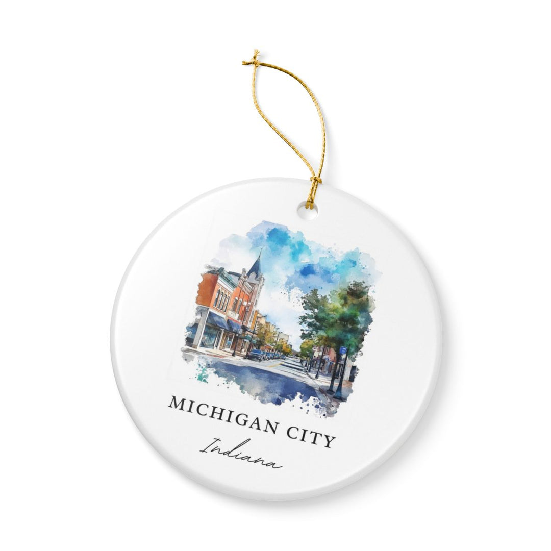 Michigan City IN Ornament: Unique Michigan City Souvenir, Michigan City Indiana Xmas Decor, and Authentic Michigan City Gift