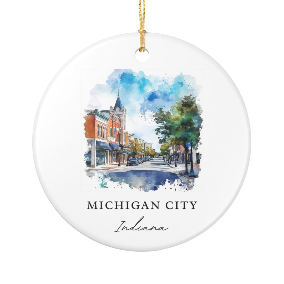 Michigan City IN Ornament: Unique Michigan City Souvenir, Michigan City Indiana Xmas Decor, and Authentic Michigan City Gift