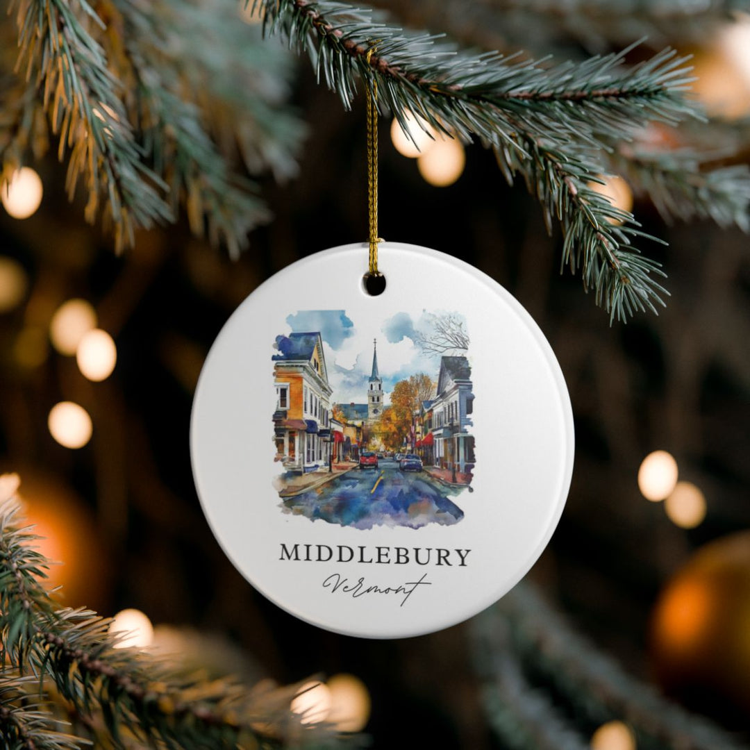 Middlebury Vermont USA Ornament: Unique Middlebury Souvenir, Middlebury Vermont Xmas Decor, and Authentic Middlebury Gift