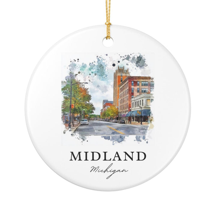 Midland Michigan Ornament: Unique Midland Michigan Souvenir, Midland Michigan Xmas Decor, and Authentic Midland Michigan Gift
