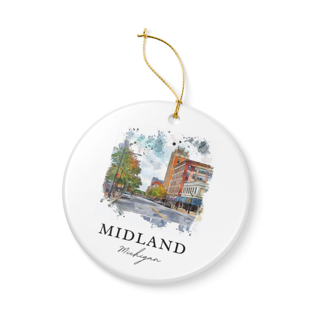 Midland Michigan Ornament: Unique Midland Michigan Souvenir, Midland Michigan Xmas Decor, and Authentic Midland Michigan Gift