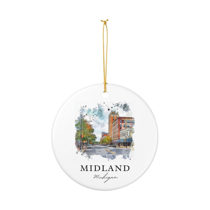 Midland Michigan Ornament: Unique Midland Michigan Souvenir, Midland Michigan Xmas Decor, and Authentic Midland Michigan Gift