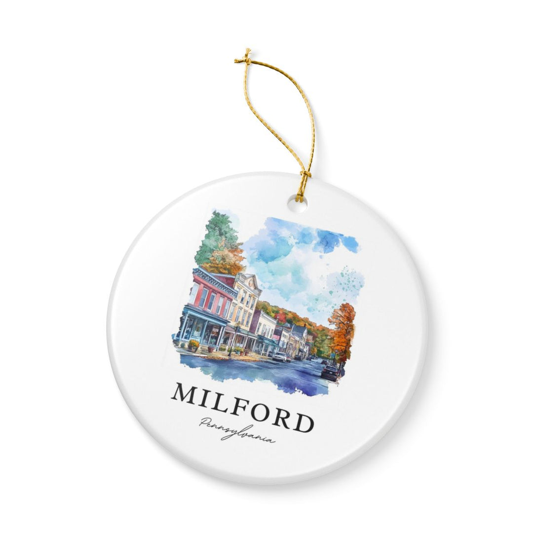 Milford Pennsylvania USA Ornament: Unique Milford Souvenir, Milford Pennsylvania Xmas Decor, and Authentic Milford Gift