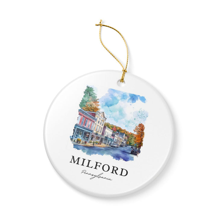 Milford Pennsylvania USA Ornament: Unique Milford Souvenir, Milford Pennsylvania Xmas Decor, and Authentic Milford Gift