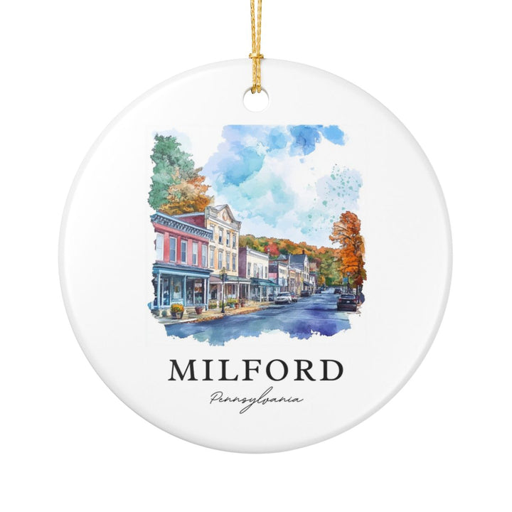 Milford Pennsylvania USA Ornament: Unique Milford Souvenir, Milford Pennsylvania Xmas Decor, and Authentic Milford Gift