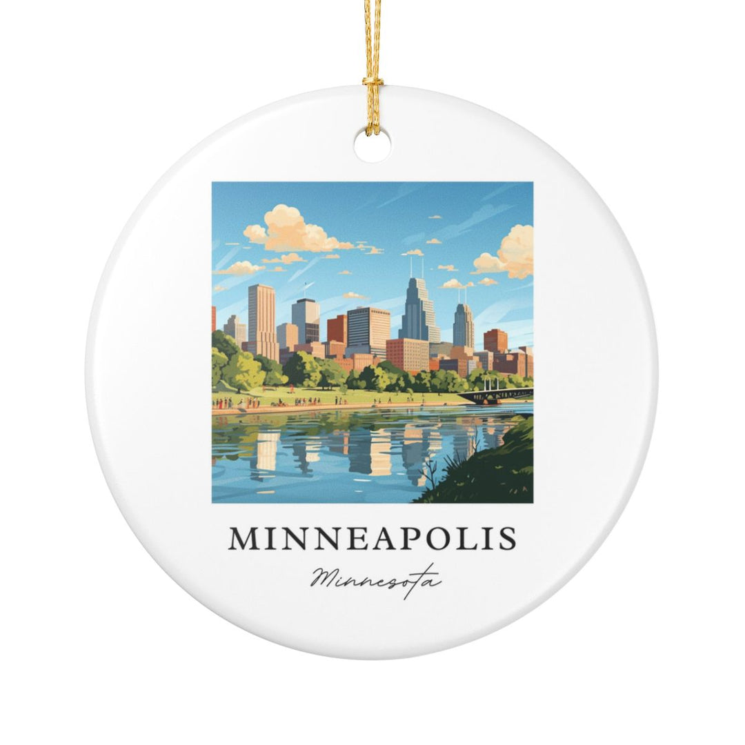 Minneapolis Ornament: Unique Minneapolis Souvenir, Minneapolis Xmas Decor, and Authentic Minneapolis Gift