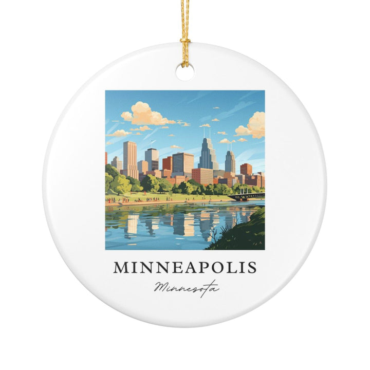 Minneapolis Ornament: Unique Minneapolis Souvenir, Minneapolis Xmas Decor, and Authentic Minneapolis Gift
