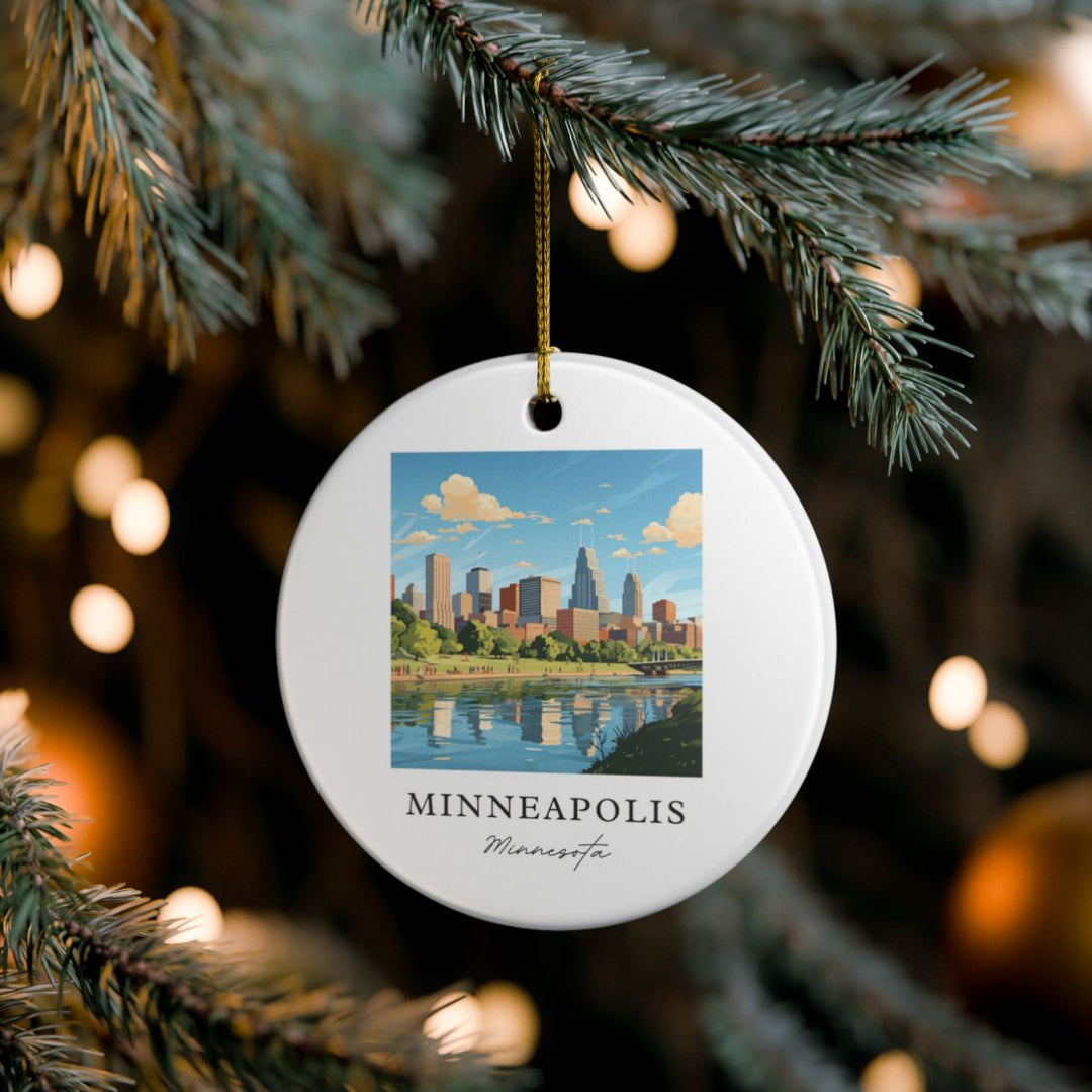 Minneapolis Ornament: Unique Minneapolis Souvenir, Minneapolis Xmas Decor, and Authentic Minneapolis Gift