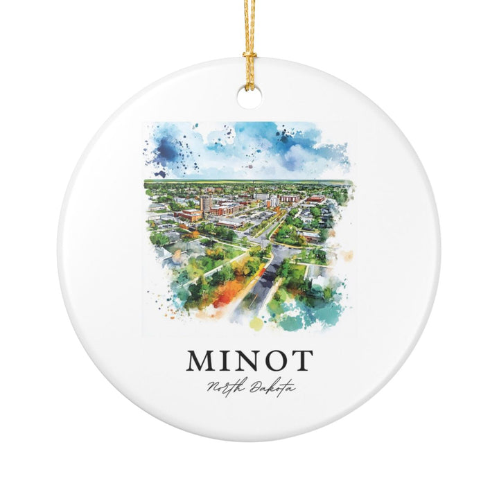 Minot North Dakota Ornament: Unique Minot Souvenir, Minot North Dakota Xmas Decor, and Authentic Minot Gift
