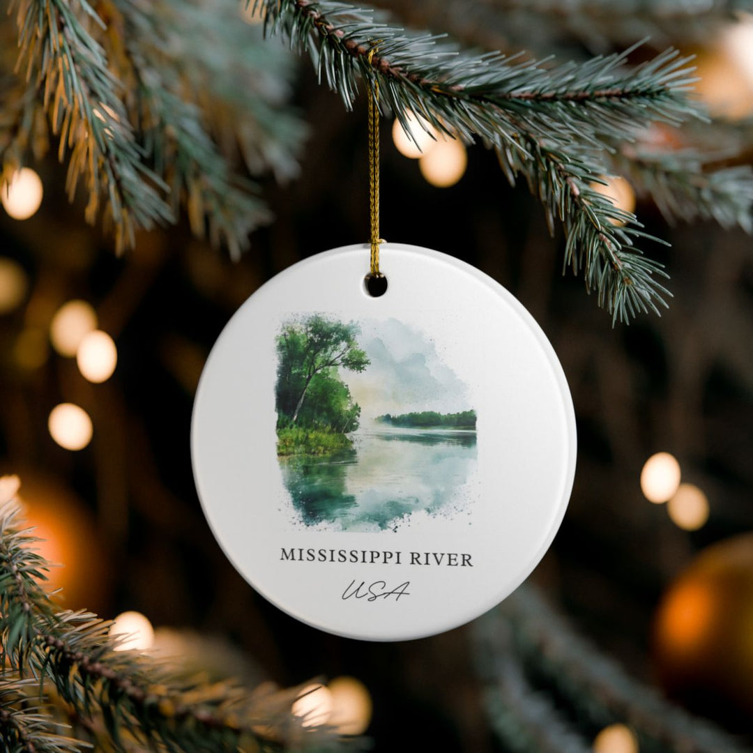 Mississippi River USA Ornament: Unique Mississippi River Souvenir, Mississippi River USA Xmas Decor, and Authentic Mississippi River Gift