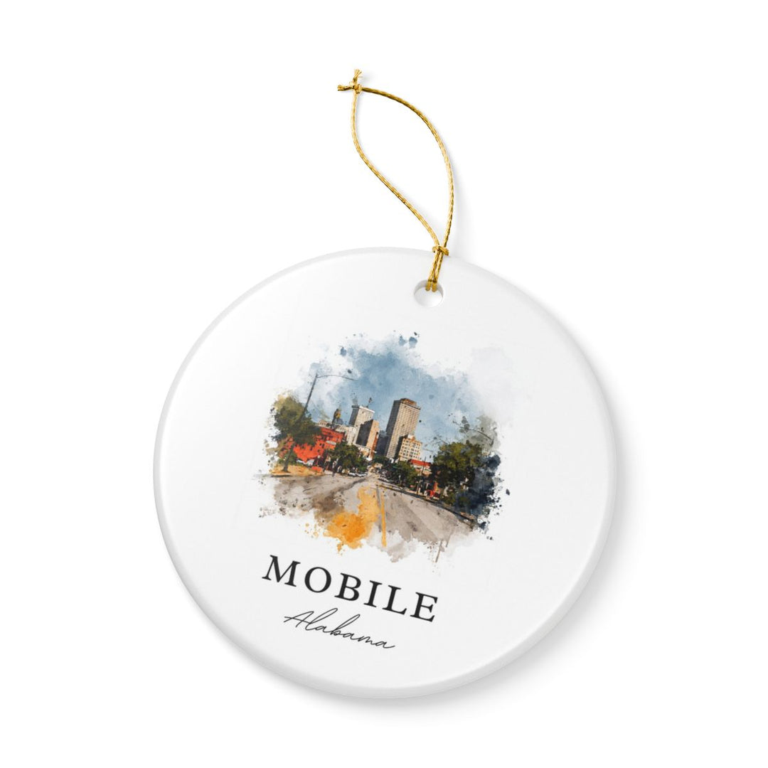 Mobile Alabama Ornament: Unique Mobile Souvenir, Mobile Alabama Xmas Decor, and Authentic Mobile Gift