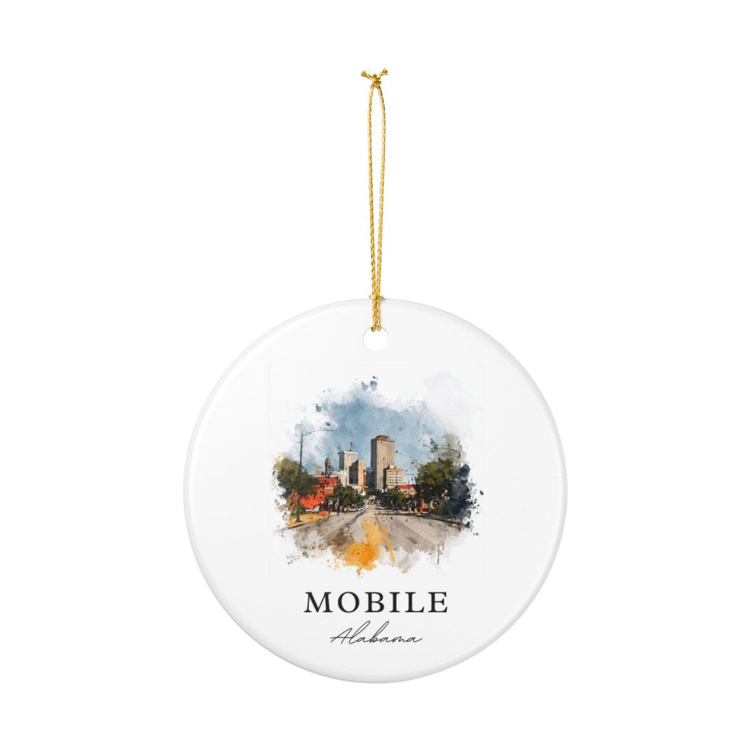Mobile Alabama Ornament: Unique Mobile Souvenir, Mobile Alabama Xmas Decor, and Authentic Mobile Gift