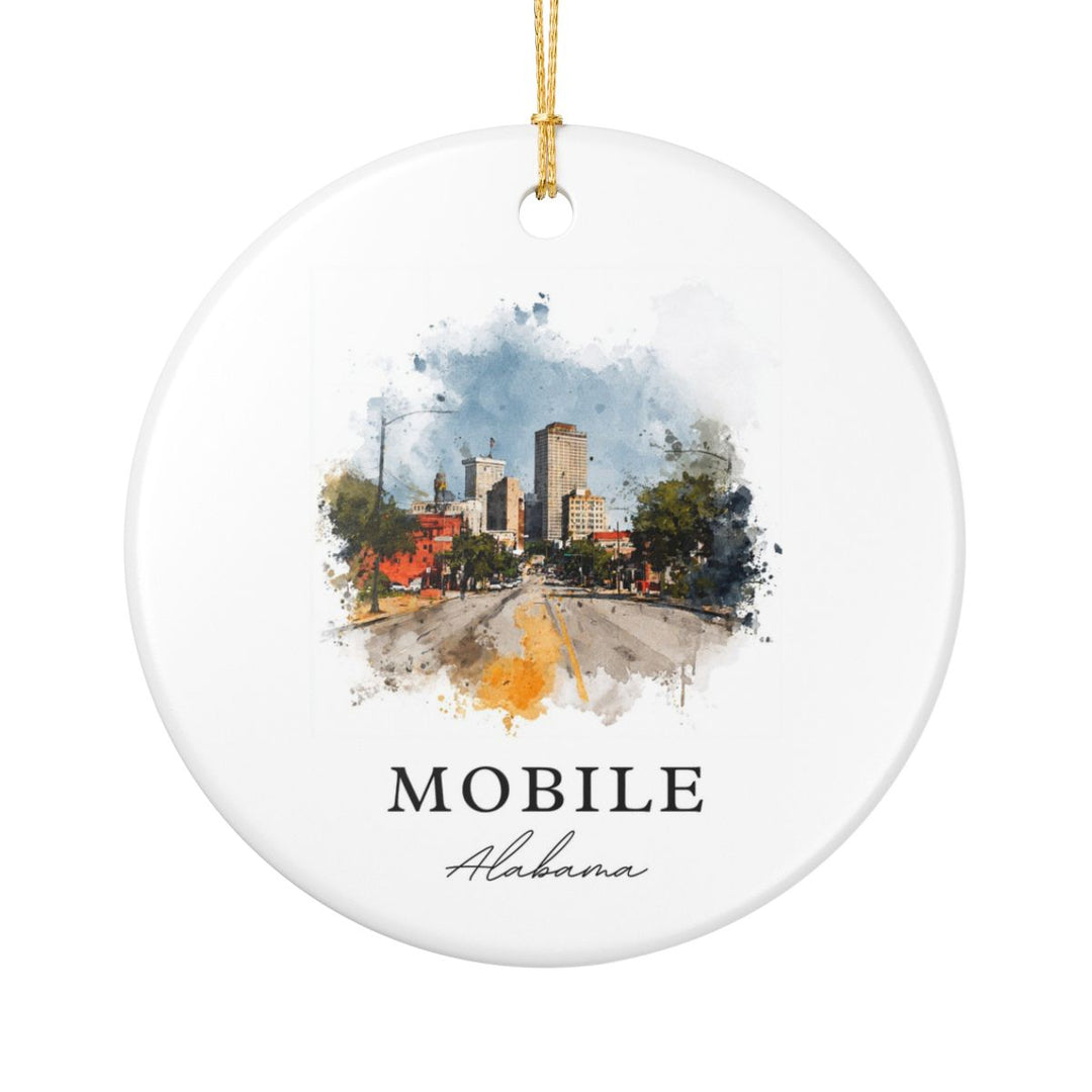 Mobile Alabama Ornament: Unique Mobile Souvenir, Mobile Alabama Xmas Decor, and Authentic Mobile Gift