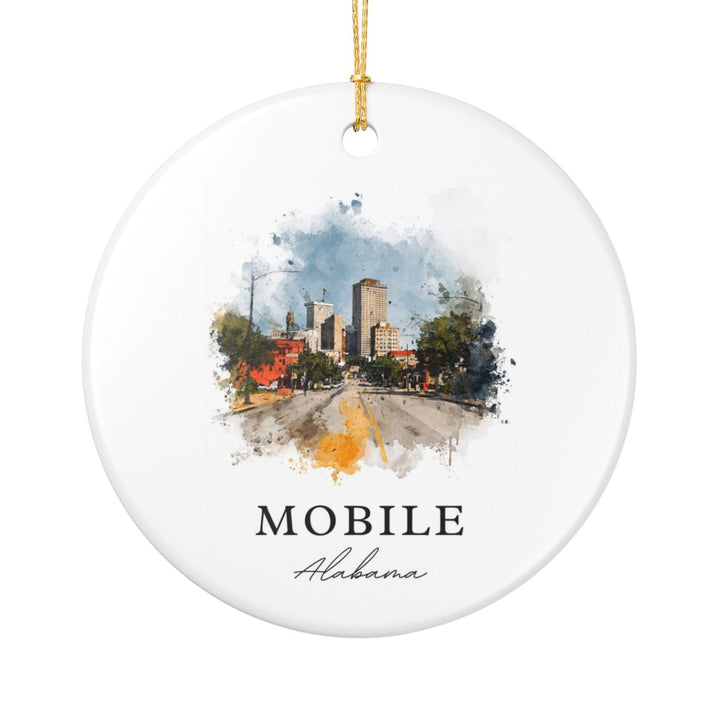 Mobile Alabama Ornament: Unique Mobile Souvenir, Mobile Alabama Xmas Decor, and Authentic Mobile Gift