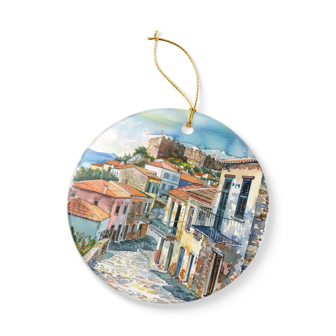 Molyvos Greece Ornament: Unique Molyvos Souvenir, Molyvos Greece Xmas Decor, and Authentic Molyvos Gift