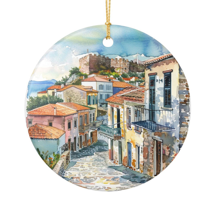 Molyvos Greece Ornament: Unique Molyvos Souvenir, Molyvos Greece Xmas Decor, and Authentic Molyvos Gift