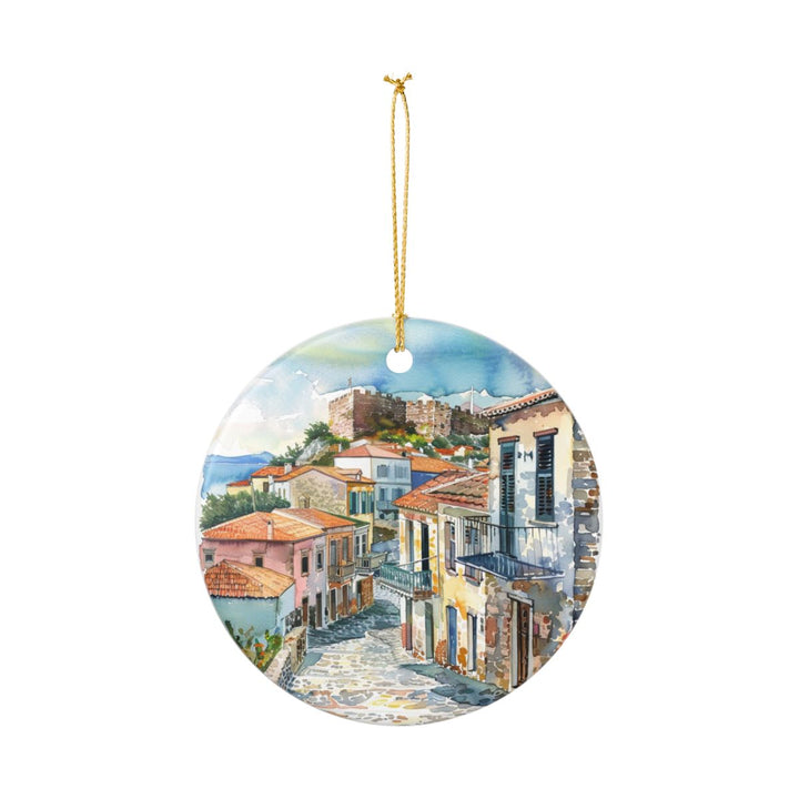 Molyvos Greece Ornament: Unique Molyvos Souvenir, Molyvos Greece Xmas Decor, and Authentic Molyvos Gift