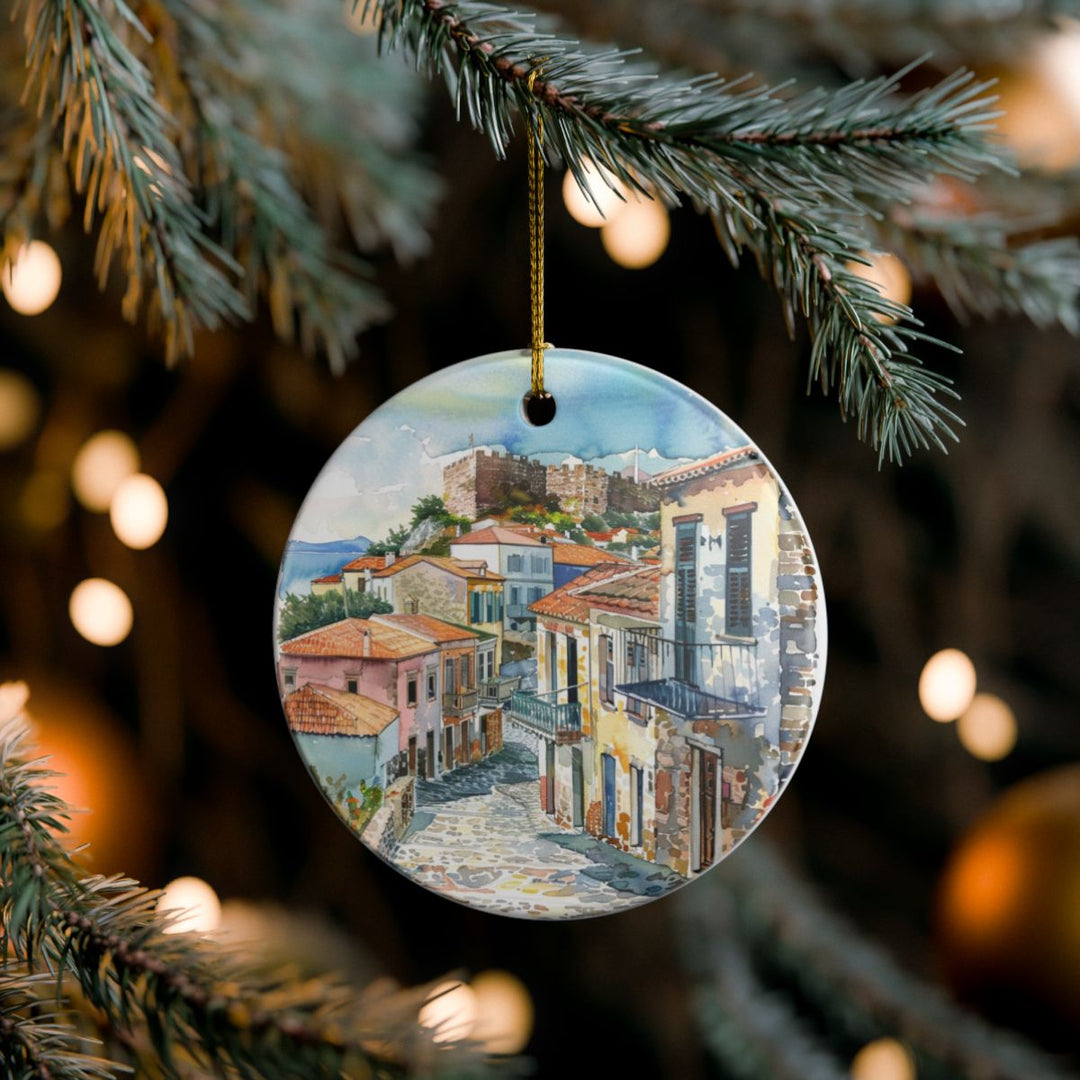 Molyvos Greece Ornament: Unique Molyvos Souvenir, Molyvos Greece Xmas Decor, and Authentic Molyvos Gift