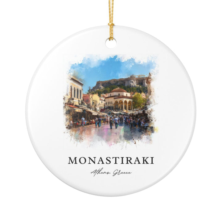 Monastiraki Greece Ornament: Unique Monastiraki Souvenir, Monastiraki Greece Xmas Decor, and Authentic Monastiraki Gift