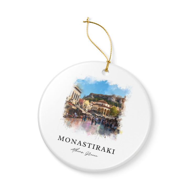 Monastiraki Greece Ornament: Unique Monastiraki Souvenir, Monastiraki Greece Xmas Decor, and Authentic Monastiraki Gift