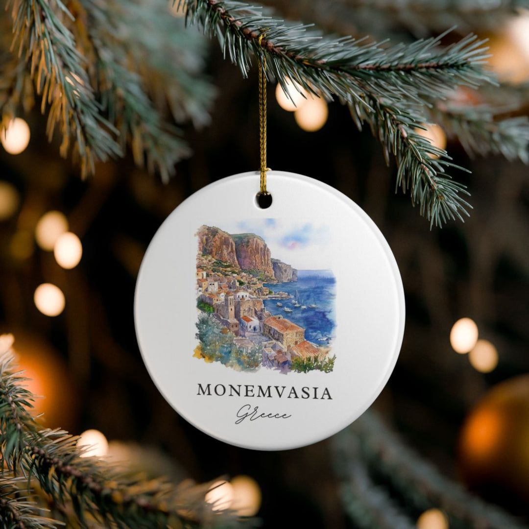 Monemvasia Greece Ornament | Christmas Travel Souvenir Gift