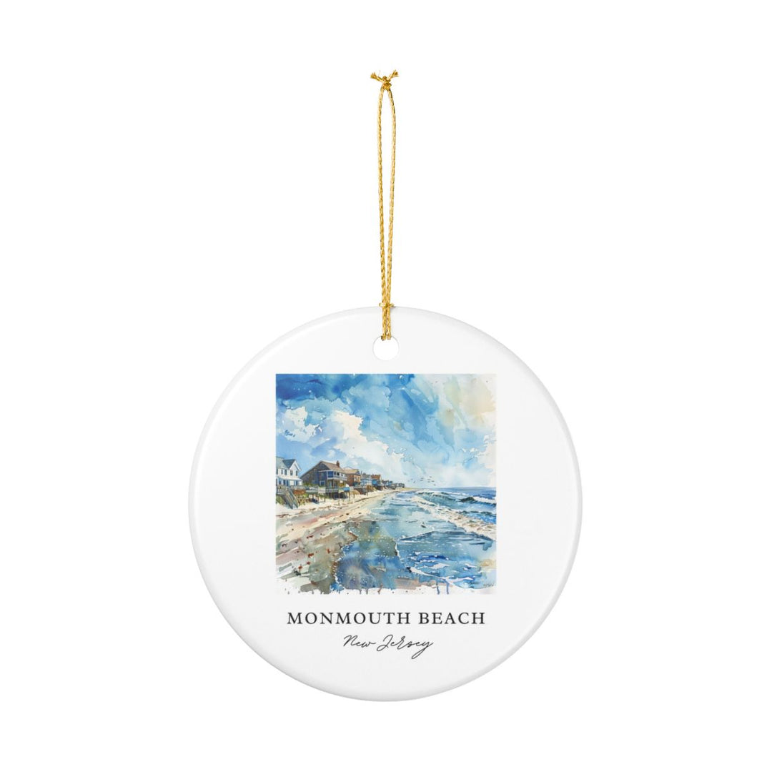 Monmouth Beach New Jersey Ornament: Unique Monmouth Beach Souvenir, Monmouth Beach New Jersey Xmas Decor, and Authentic Monmouth Beach Gift
