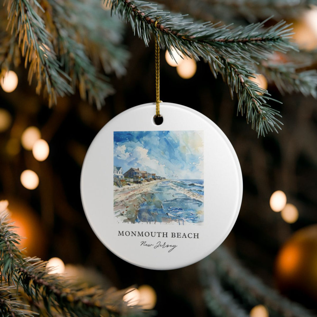 Monmouth Beach New Jersey Ornament: Unique Monmouth Beach Souvenir, Monmouth Beach New Jersey Xmas Decor, and Authentic Monmouth Beach Gift