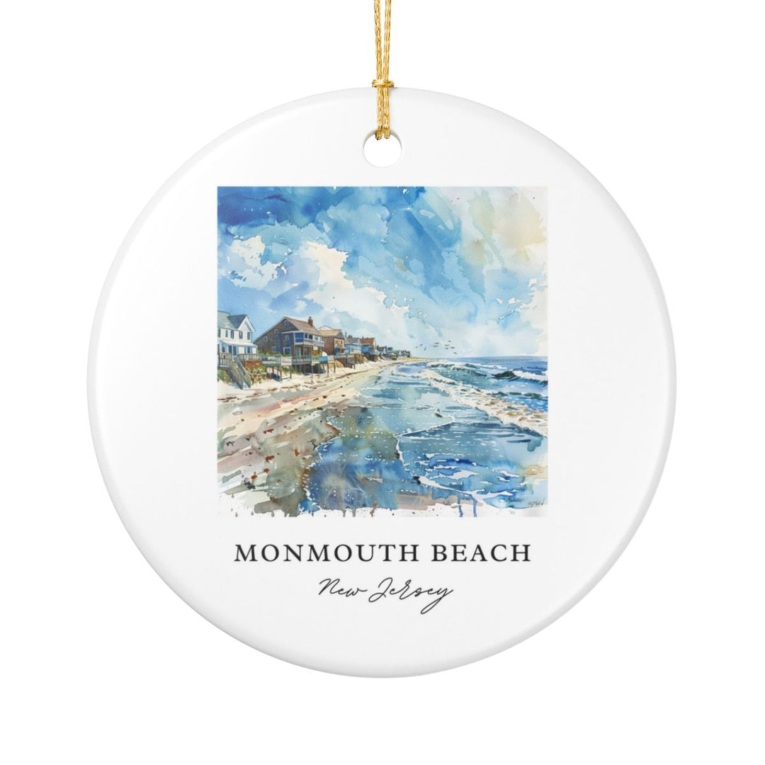 Monmouth Beach New Jersey Ornament: Unique Monmouth Beach Souvenir, Monmouth Beach New Jersey Xmas Decor, and Authentic Monmouth Beach Gift
