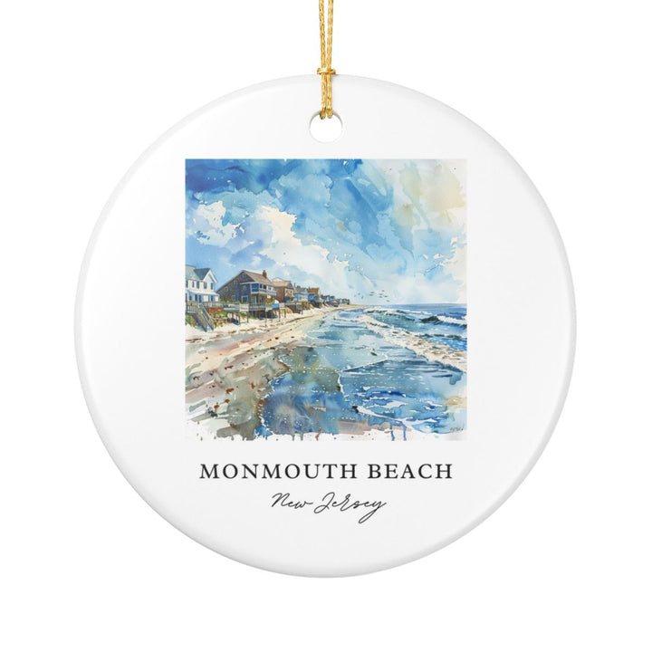 Monmouth Beach New Jersey Ornament: Unique Monmouth Beach Souvenir, Monmouth Beach New Jersey Xmas Decor, and Authentic Monmouth Beach Gift