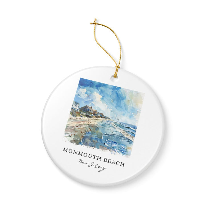 Monmouth Beach New Jersey Ornament: Unique Monmouth Beach Souvenir, Monmouth Beach New Jersey Xmas Decor, and Authentic Monmouth Beach Gift