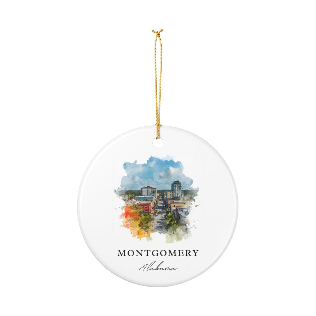 Montgomery Alabama Ornament: Unique Montgomery Souvenir, Montgomery Alabama Xmas Decor, and Authentic Montgomery Gift