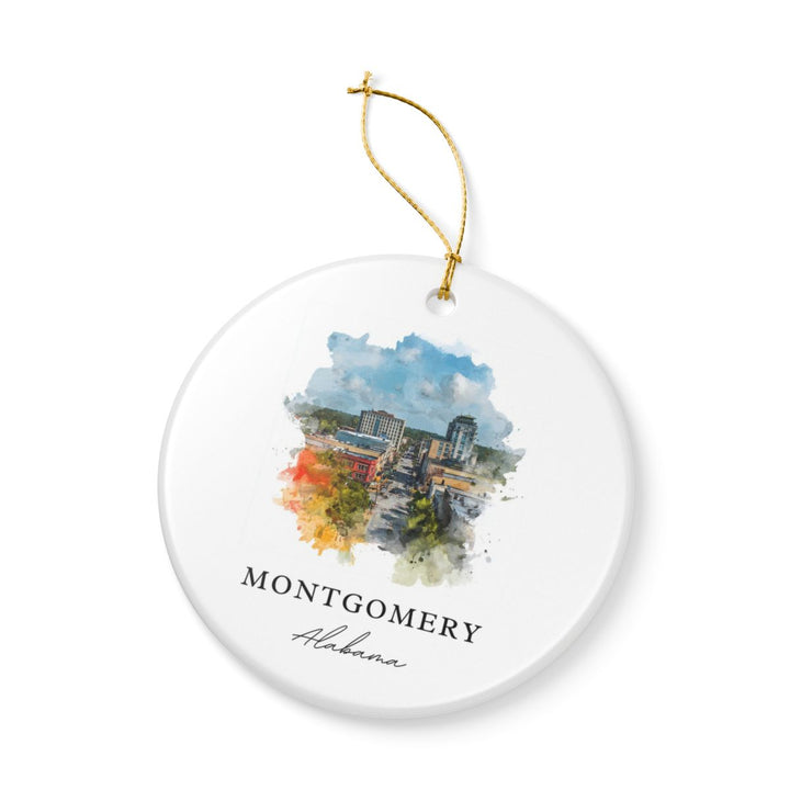 Montgomery Alabama Ornament: Unique Montgomery Souvenir, Montgomery Alabama Xmas Decor, and Authentic Montgomery Gift
