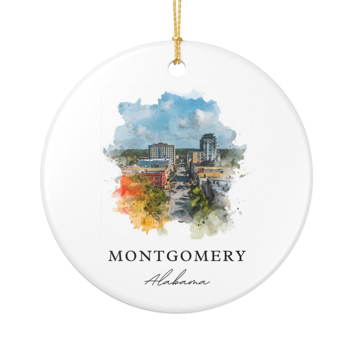 Montgomery Alabama Ornament: Unique Montgomery Souvenir, Montgomery Alabama Xmas Decor, and Authentic Montgomery Gift