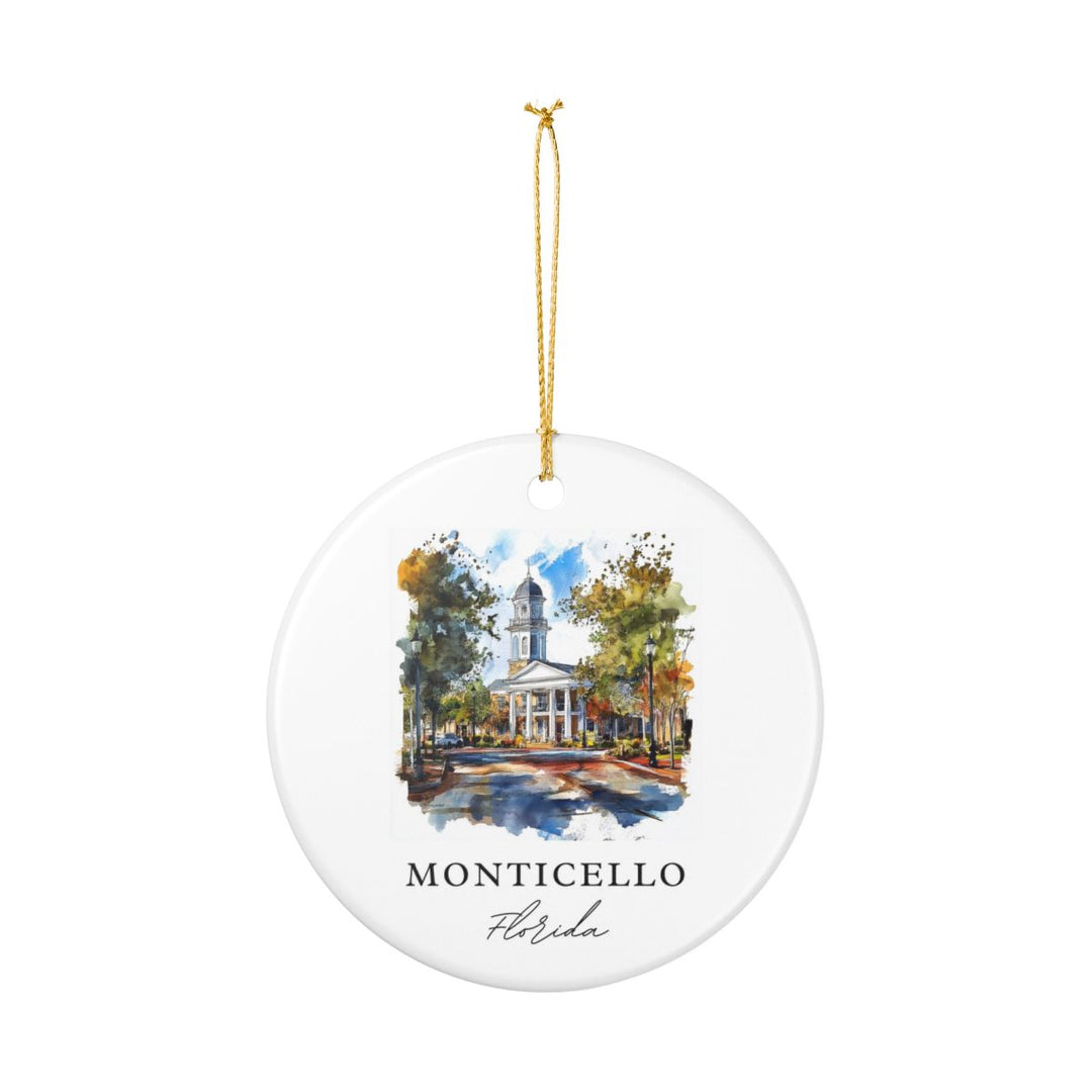 Monticello Florida USA Ornament: Unique Monticello Souvenir, Monticello Florida Xmas Decor, and Authentic Monticello Gift