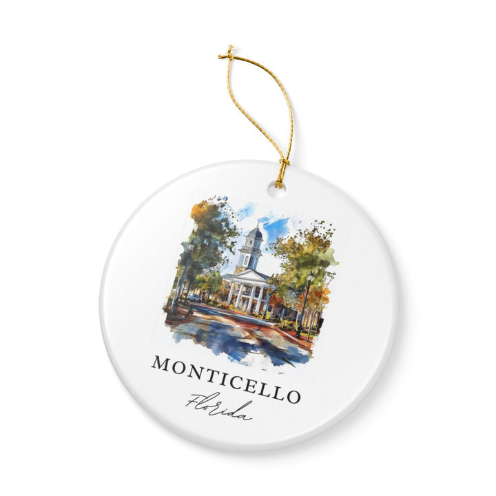 Monticello Florida USA Ornament: Unique Monticello Souvenir, Monticello Florida Xmas Decor, and Authentic Monticello Gift
